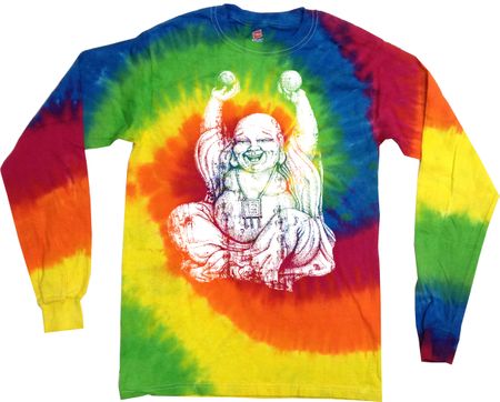Clearance - Men's Laughing Buddha Long Sleeve Tie Dye Tee - Moondance