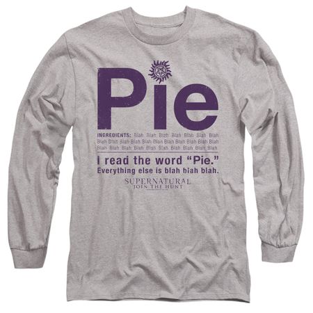 Mens Supernatural PIE Long Sleeve T-shirt - Heather Gray