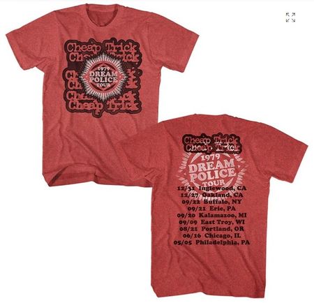 Mens Cheap Trick Dream Police Tour 1979 - Red Heather