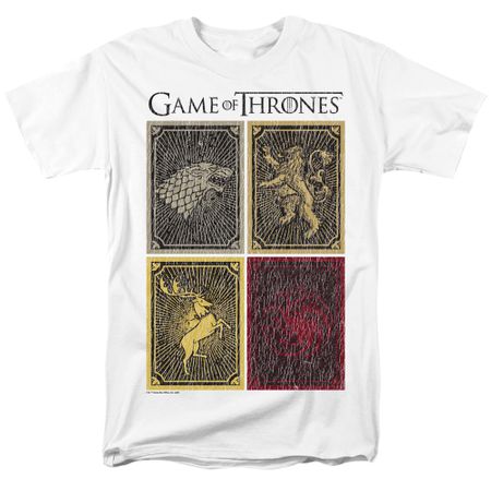 Game of Thrones GOT House Squares Adult T-shirt - White