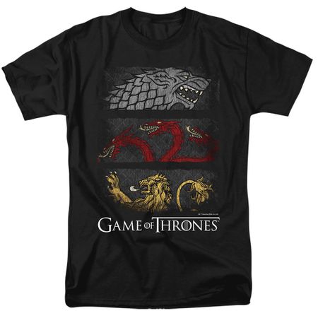 Game of Thrones GOT Sigil Banners Adult T-shirt - Black