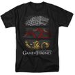 Game of Thrones GOT Sigil Banners Adult T-shirt - Black