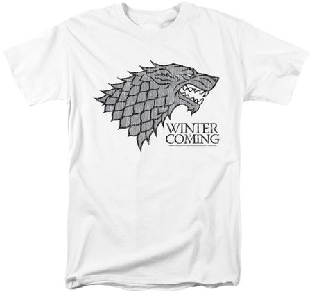 Games of Thrones GOT Winter is Coming Adult T-shirt - White