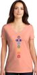 Womens Colored Chakras TriBlend Yoga V-neck Tee