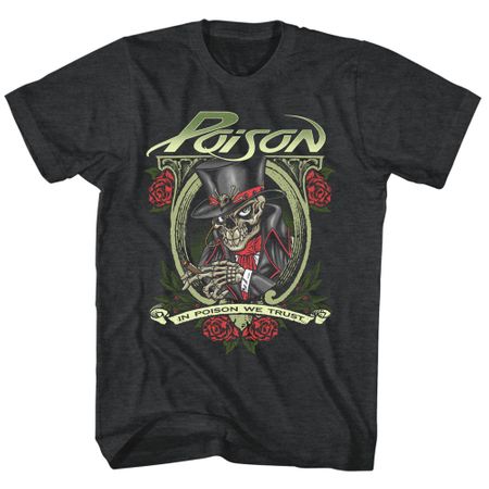 Mens Poison IN POISON WE TRUST T-shirt - Charcoal Heather