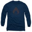 Clearance - Aquaman Paisley Long Sleeve Adult T-Shirt  - Navy Blue