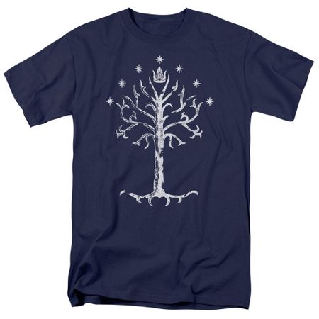 Mens Lord of the Rings TREE OF GONDOR Navy T-shirt - TALL