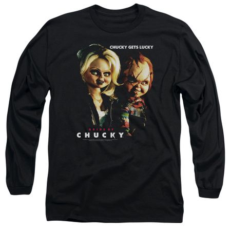 Mens CHUCKY GETS LUCKY Long Sleeve T-shirt - Black
