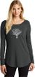 Clearance - Womens Grey Tree of Life Triblend Long Sleeve Tunic Yoga Shirt 