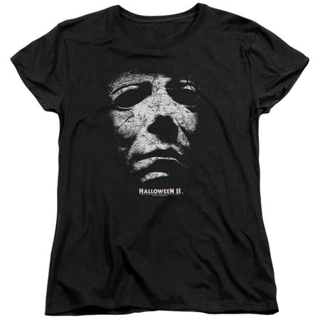 Womens Halloween Movie MASK T-shirt - Black