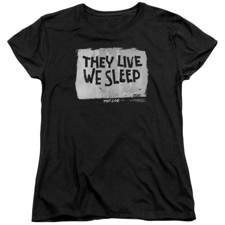 Womens They Live WE SLEEP T-shirt - Black