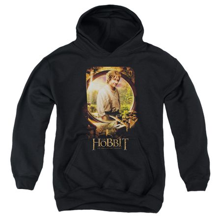 Clearance - Kids The Hobbitt BILBO POSTER Hoodie Sweatshirt - Black