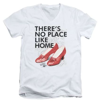 Mens Wizard of OZ NO PLACE LIKE HOME V-neck Slim Fit Tee