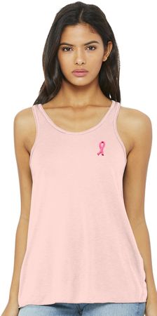 Womens Breat Cancer Awareness Patch Flowy Tanktop