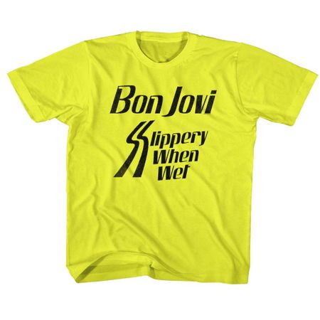 Clearance - Toddler Size Bon Jovi SLIPPERY WHEN WET T-shirt - Yellow