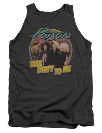 Mens Poison DIRTY TALK Tanktop Shirt - Charcoal Gray