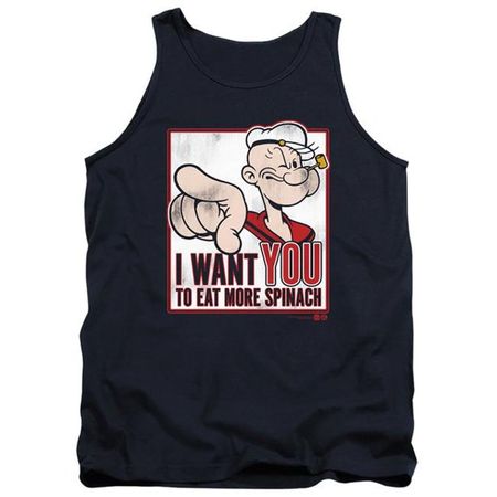 Mens Popeye I WANT YOU Tank Top Shirt - Navy Blue