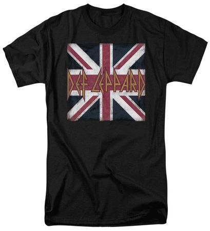 Womens Def Leppard UNION JACK T-shirt - Black