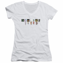 Ladies Genesis NEW LOGO V-neck Fitted T-shirt - White