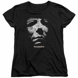 Womens Halloween Movie MASK T-shirt - Black