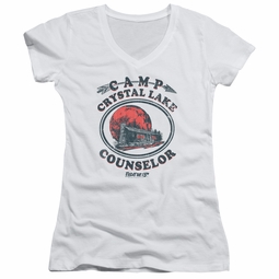 Juniors Size Friday the 13th CAMP Counselor Fitted V-neck Tee