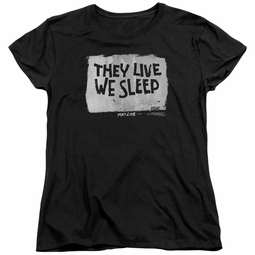 Womens They Live WE SLEEP T-shirt - Black