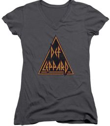 Juniors Size Def Leppard DISTRESSED LOGO T-shirt - Charcoal Juniors Size Def Leppard DISTRESSED LOGO T-shirt - Charcoal