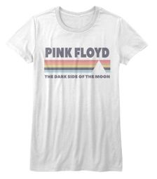 Juniors Size Pink Floyd DARK SIDE Fitted T-shirt - White Juniors Size Pink Floyd DARK SIDE Fitted T-shirt - White