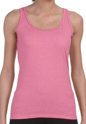 Ladies Gildan G6421 Softstyle Tanktop - Azalea Pink Ladies Gildan G6421 Softstyle Tanktop - Azalea Pink