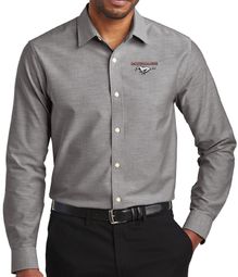 Mens Ford Mustang Pocket Long Sleeve Dress Shirt - Gray