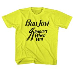 Clearance - Toddler Size Bon Jovi SLIPPERY WHEN WET T-shirt - Yellow