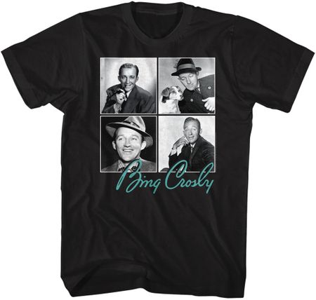 Bing Crosby 4 Square Adult Black T-shirt
