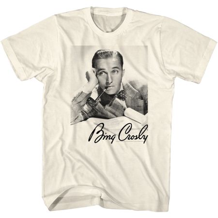Bing Crosby Lean Pipe Signature Adult T-shirt