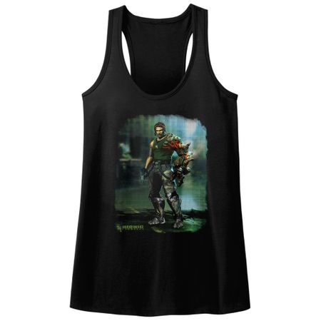 Bionic Commando Juniors Tank Top Damaged Road Black Racerback