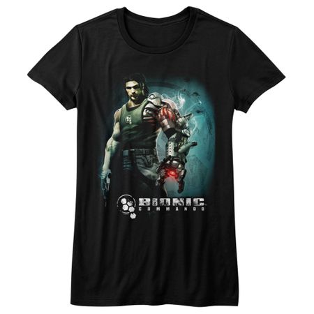 Bionic Commando Shirt Juniors Steam Arm Black T-Shirt