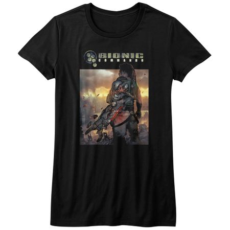 Bionic Commando Shirt Juniors The World Burn Black T-Shirt