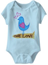 Bird One Love Funny Baby Romper Blue Infant Babies Creeper Bird One Love Funny Baby Romper Blue Infant Babies Creeper
