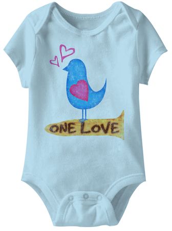 Bird One Love Funny Baby Romper Blue Infant Babies Creeper