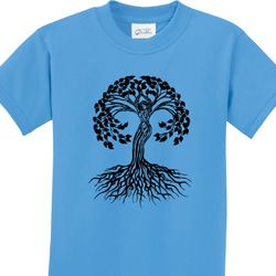 Black Celtic Tree Kids Yoga Shirts