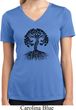 Black Celtic Tree Ladies Moisture Wicking V-neck Shirt