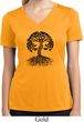 Black Celtic Tree Ladies Moisture Wicking V-neck Shirt