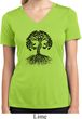 Black Celtic Tree Ladies Moisture Wicking V-neck Shirt