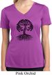 Black Celtic Tree Ladies Moisture Wicking V-neck Shirt