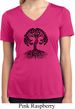 Black Celtic Tree Ladies Moisture Wicking V-neck Shirt