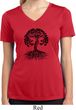 Black Celtic Tree Ladies Moisture Wicking V-neck Shirt