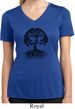 Black Celtic Tree Ladies Moisture Wicking V-neck Shirt