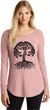 Black Celtic Tree Ladies Tri-Blend Long Sleeve Shirt