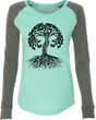 Black Celtic Tree Ladies Yoga Long Sleeve Preppy Patch Shirt