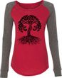 Black Celtic Tree Ladies Yoga Long Sleeve Preppy Patch Shirt