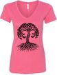 Black Celtic Tree Ladies Yoga V-Neck Shirt